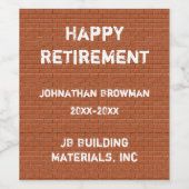 赤レンガ建設の皆さん　お疲れさまでした ワインラベル (シングルラベル)