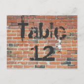 赤レンガ落書き披露宴テーブル番号 ポストカード (裏面)