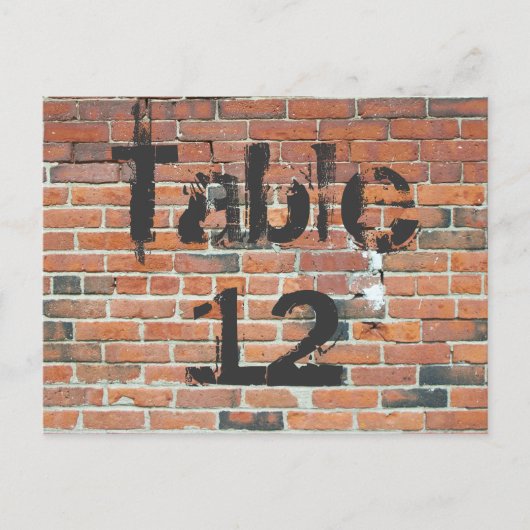 赤レンガ落書き披露宴テーブル番号 ポストカード (正面)