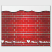 赤レンガ雪のドリフト付き – 雪の上 ラッピングペーパー (フラット)