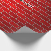 赤レンガ雪のドリフト付き – 雪の上 ラッピングペーパー (角)