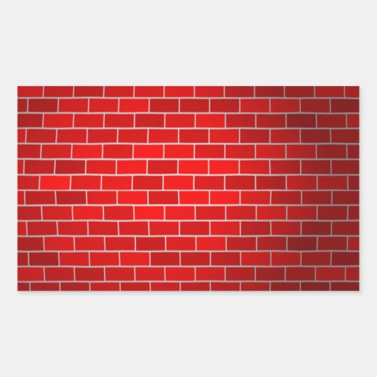赤レンガ（スポットライト付き） 長方形シール (正面)