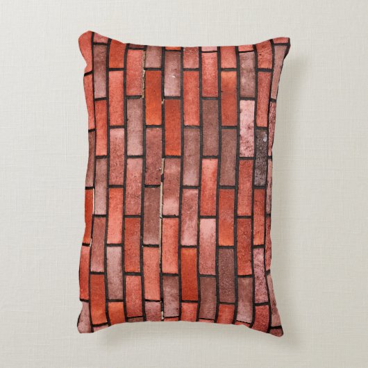 赤レンガ、赤レンガの背景を持つレンガ壁。 b アクセントクッション (裏面(縦))