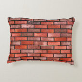 赤レンガ、赤レンガの背景を持つレンガ壁。 b アクセントクッション (裏面)