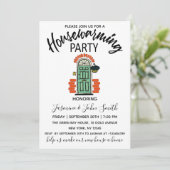 赤レンモダンガエレガント引っ越し祝いパーティーパーティー 招待状 (スタンド正面)