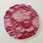 赤レース:弾性ジャカードテキスタイル。 ラウンドクッション (裏面)