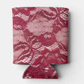 赤レース：弾性ジャカードテキスタイル。 缶クーラー (裏面)