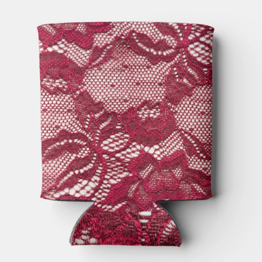 赤レース：弾性ジャカードテキスタイル。 缶クーラー (裏面)