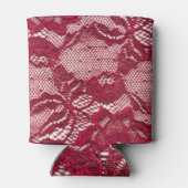 赤レース：弾性ジャカードテキスタイル。 缶クーラー (裏面)