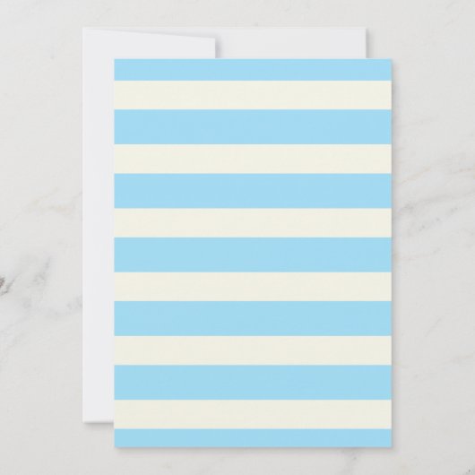 赤ロケット宇宙船;ライトブルーストライプ 招待状 (裏面)