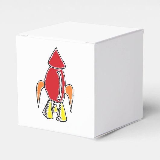 赤ロケット船宇宙船かわいい漫画 フェイバーボックス (正面サイド)