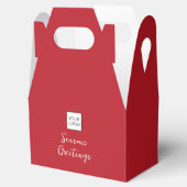 赤ロゴテキストのプロモーション用ビジネスパッケージ フェイバーボックス (オープン)