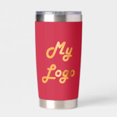 赤ロゴ企業の業 保温保冷タンブラー (背面)