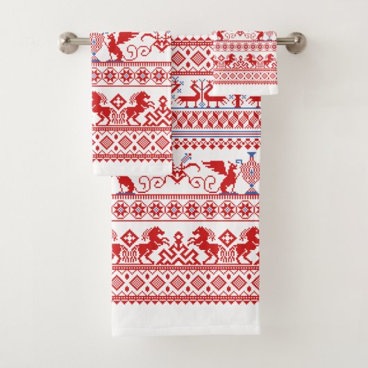 赤ロシアのオーナメント バスタオルセット (インサイチュ)