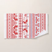 赤ロシアのオーナメント バスタオルセット (ハンドタオル)