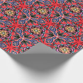 赤ロシアのフォークアートフローラプリント民族織物 ラッピングペーパー (角)