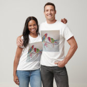 赤ロセラパロットウォーター絵画カラー Tシャツ (ユニセックス)