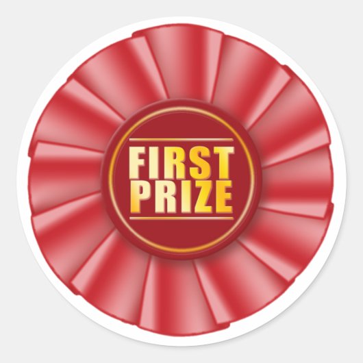 赤ロゼット一等賞品 ラウンドシール (正面)