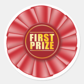 赤ロゼット一等賞品 ラウンドシール