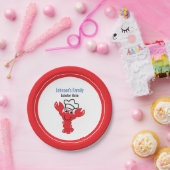 赤ロブスターかわいい漫画シェフハットイラストレーション ペーパープレート (パーティー)