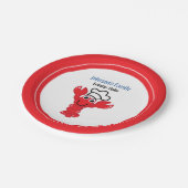 赤ロブスターかわいい漫画シェフハットイラストレーション ペーパープレート (アングル)