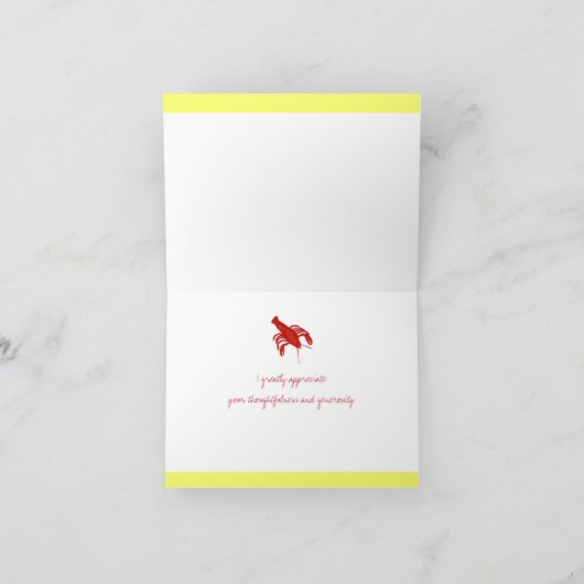 赤ロブスターイエローカスタムありがとうございます サンキューカード (内部)