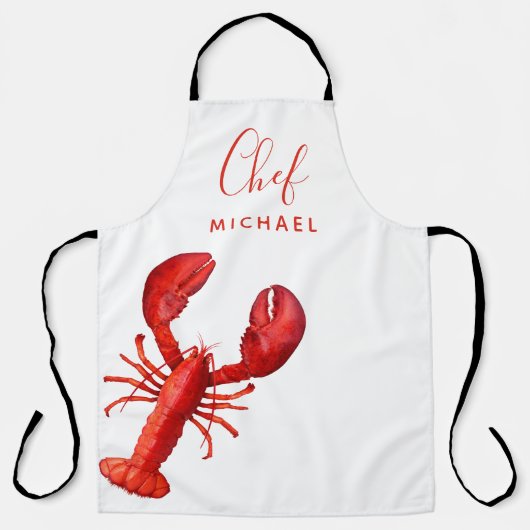 赤ロブスタークロウフィッシュ煮沸パーティー名シェフ調理師 エプロン (正面)
