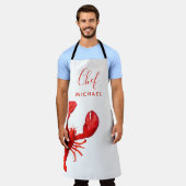 赤ロブスタークロウフィッシュ煮沸パーティー名シェフ調理師 エプロン (着用した状態)