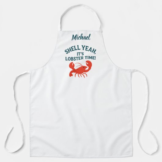 赤ロブスタークロフィッシュ沸騰パーティーシェフ調理師引用文 エプロン (正面)