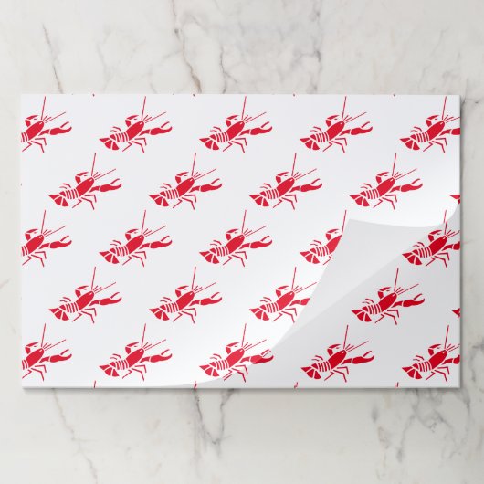 赤ロブスターパターン夏紙ランチョンマット ペーパーパッド (折り畳み)