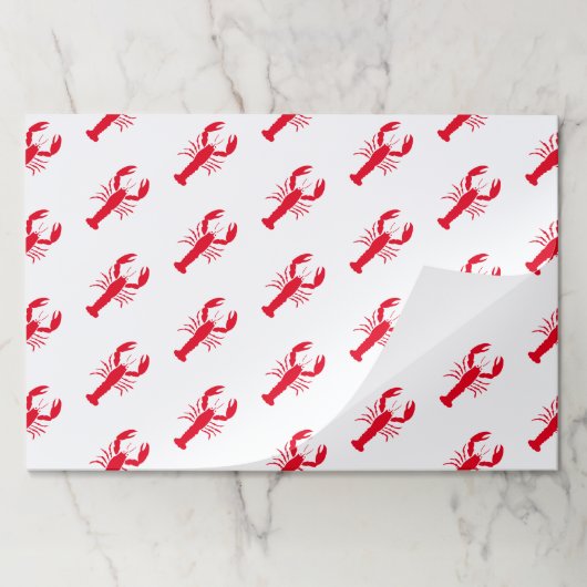 赤ロブスターパターン夏紙ランチョンマット ペーパーパッド (折り畳み)