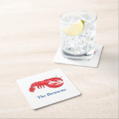 赤ロブスターパーソナライズされたパーティー スクエアペーパーコースター (インサイチュ)