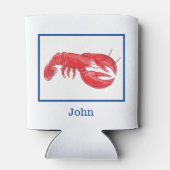 赤ロブスターパーソナライズされたパーティー 缶クーラー (裏面)