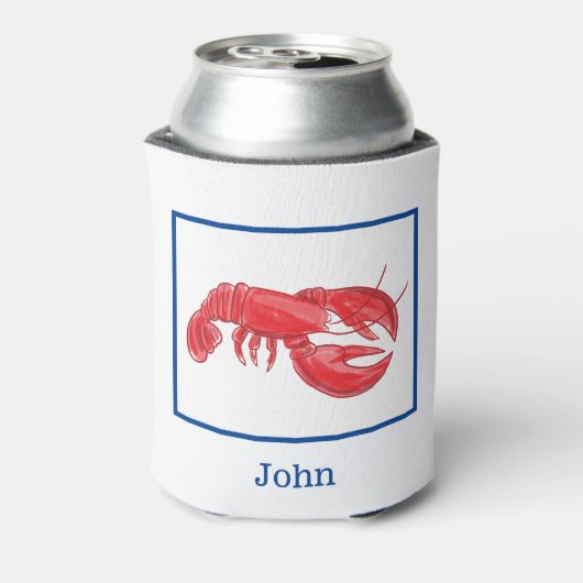 赤ロブスターパーソナライズされたパーティー 缶クーラー (缶裏面)