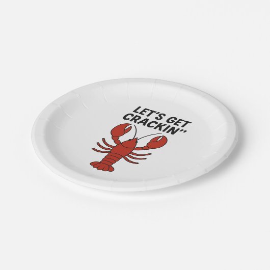 赤ロブスターパーティー引用文 ペーパープレート (アングル)