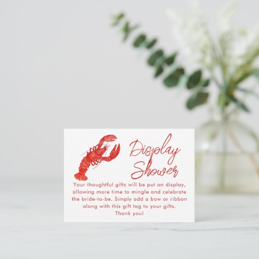 赤ロブスタービーチ表示シャワーブライダルシャワー エンクロージャーカード (スタンド正面)