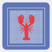 赤ロブスター名門私立校風のジンガム海岸青白レッド スクエアシール (正面)