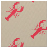 赤ロブスター模様 ファブリック (クローズアップ)