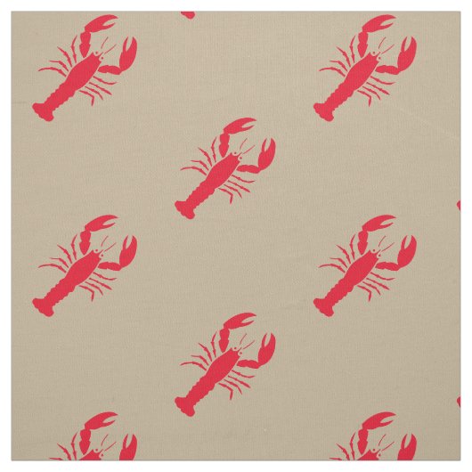 赤ロブスター模様 ファブリック (見本)