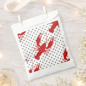 赤ロブスター水玉模様白 フェイバーバッグ (クリップ留めされた状態)