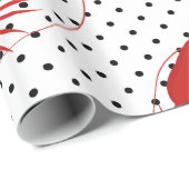 赤ロブスター水玉模様白 ラッピングペーパー (ロールコーナー)