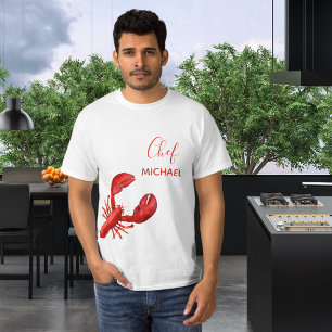 赤ロブスター白名前をカスタムする Tシャツ