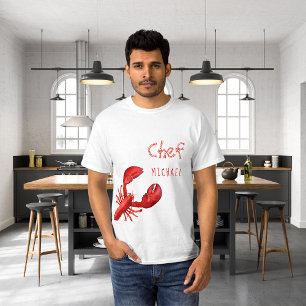 赤ロブスター白名前をカスタムする Tシャツ