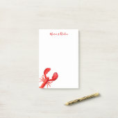 赤ロブスター貝の白名 ポストイット (デスク上)