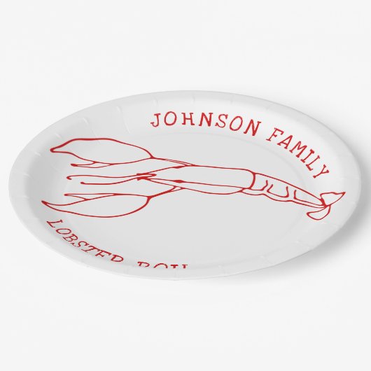 赤ロブスター – 夏パーティー/ロブスター沸騰 ペーパープレート (アングル)