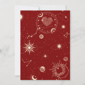 赤ロマンスタロットボホ神秘的な月の赤ちゃんシャワー 招待状 (裏面)