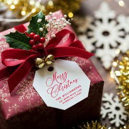 赤ロマンチックなメリークリスマススクリプト差出人住所 セルフインキングスタンプ