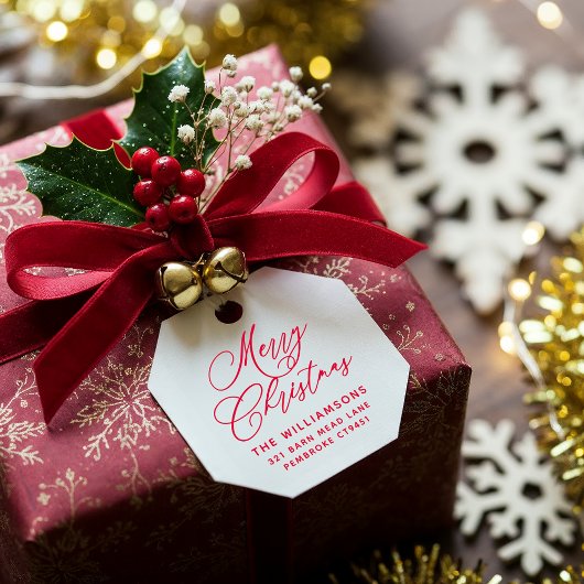 赤ロマンチックなメリークリスマススクリプト差出人住所 セルフインキングスタンプ