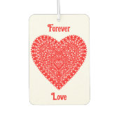 赤ロマンファンシーティックハートカスタマイズ可能 カーエアーフレッシュナー (正面)