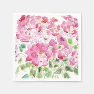 赤ローズインクと水カラーナプキン スタンダードカクテルナプキン